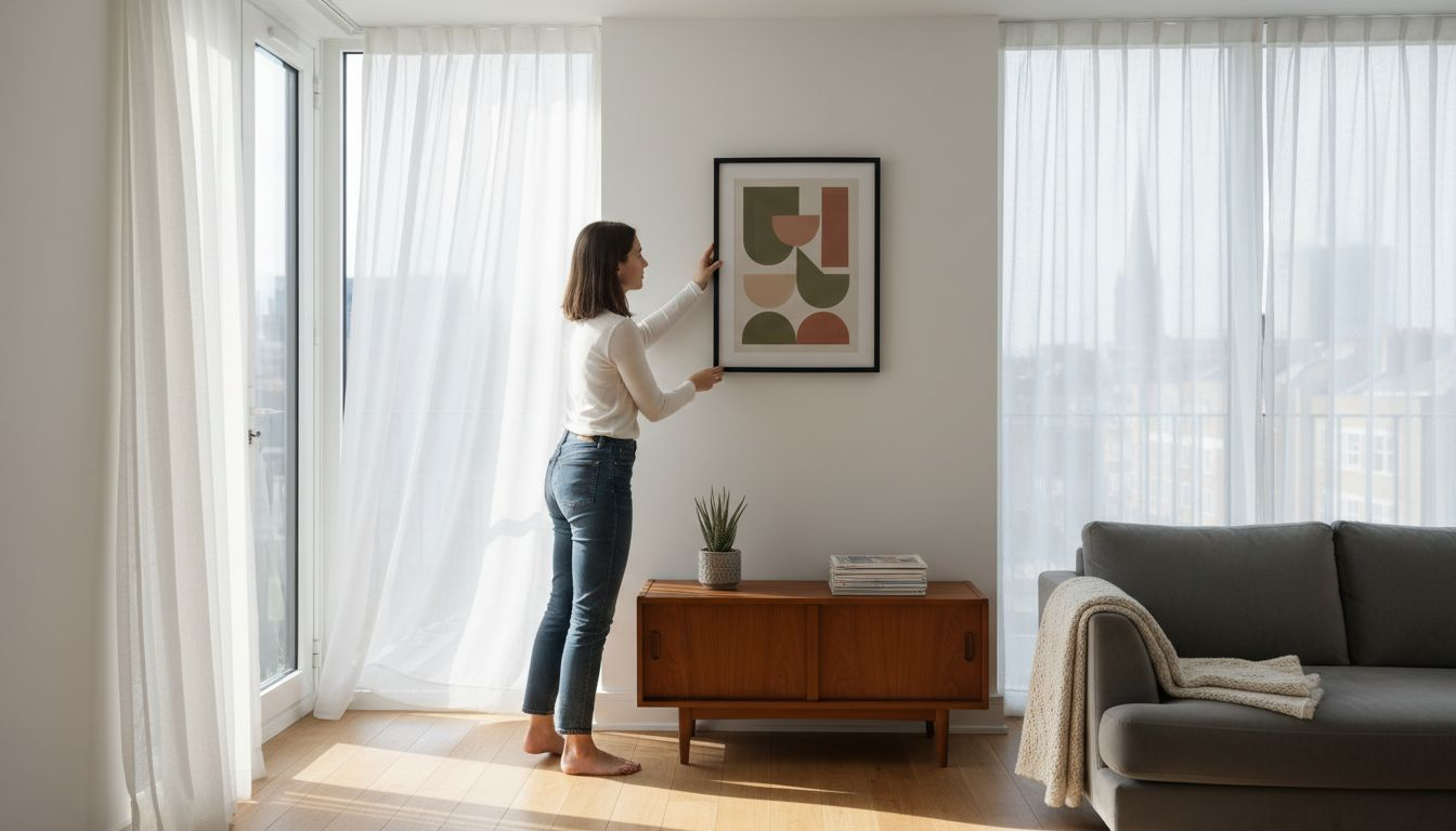 Urban apartment minimalist wall art scene