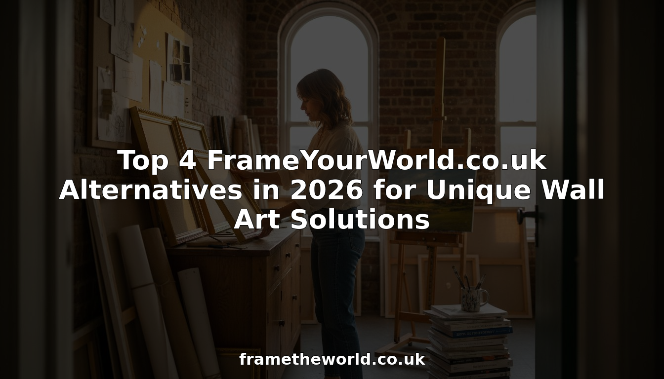 Designer arranging unique wall art in sunny studio