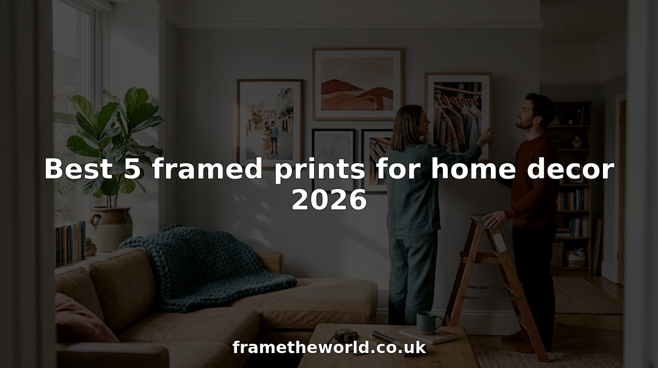 Couple hanging framed prints in living room
