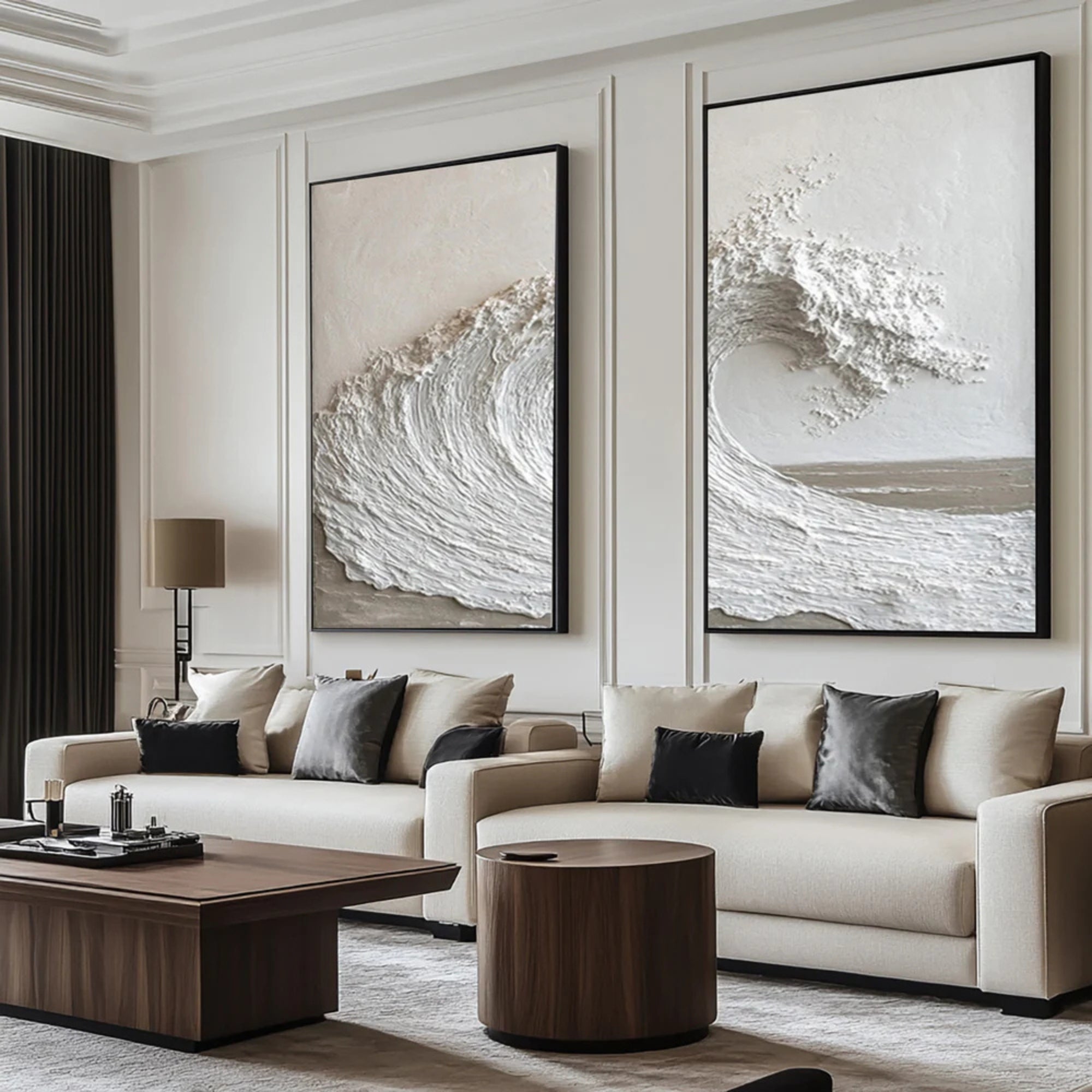 Plaster & Texture Art - Ocean Crescendo - Set of 2