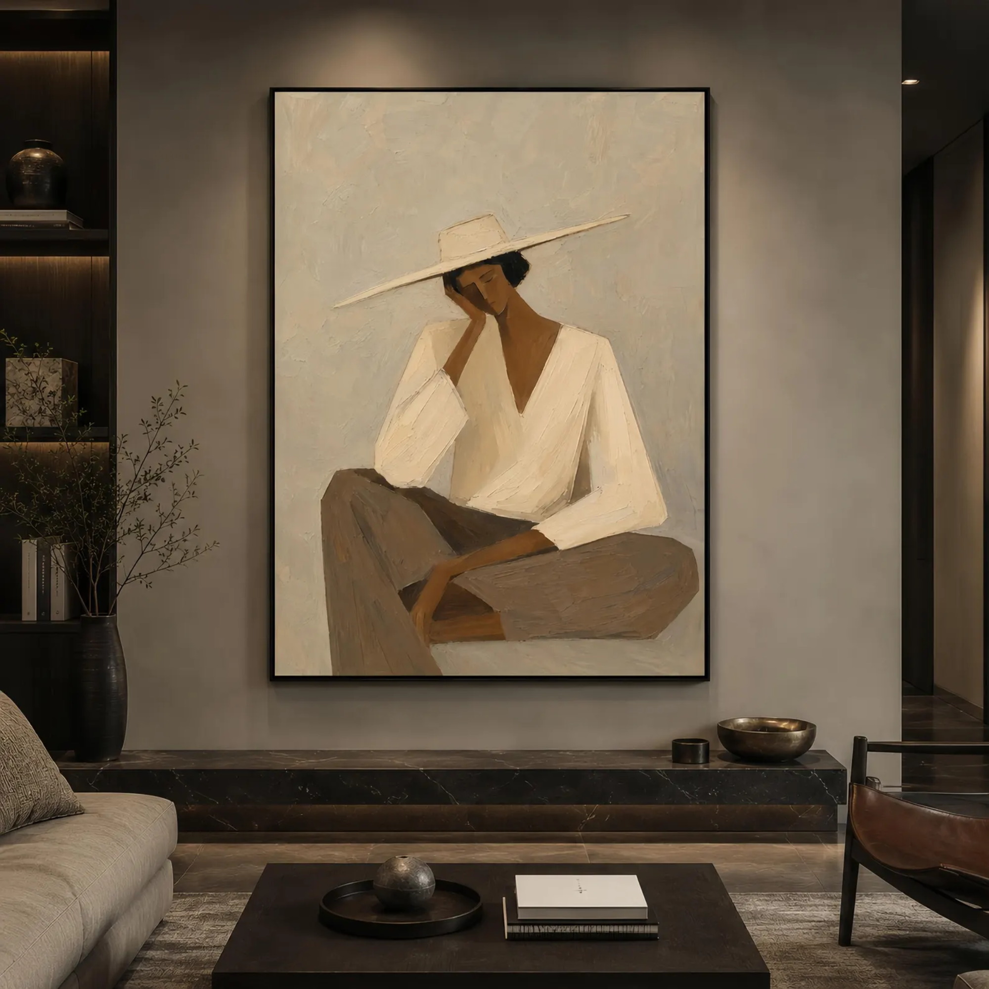 Wabi-Sabi Muurkunst - Het Gewicht van Beweging