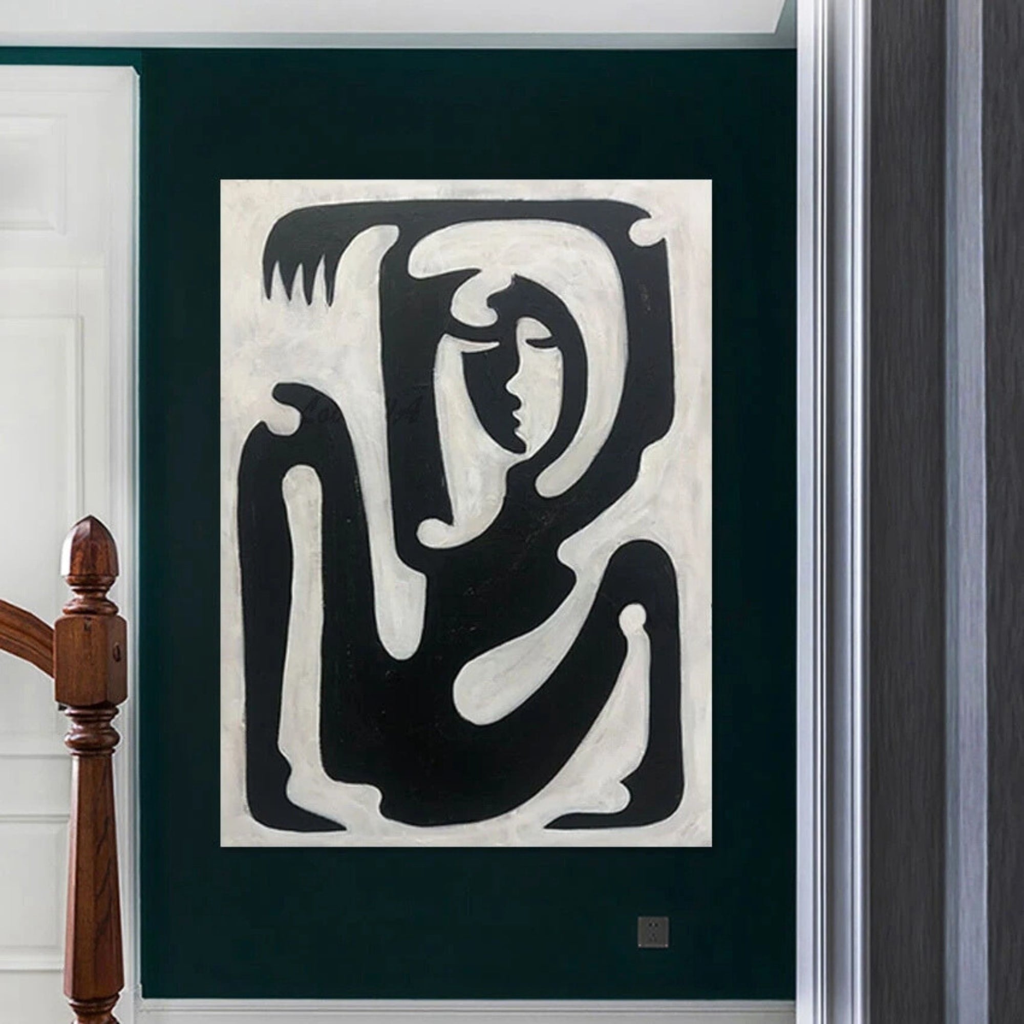 Black and white abstract wall art, handcrafted to elevate luxury lofts, studios, or high-end office spaces.