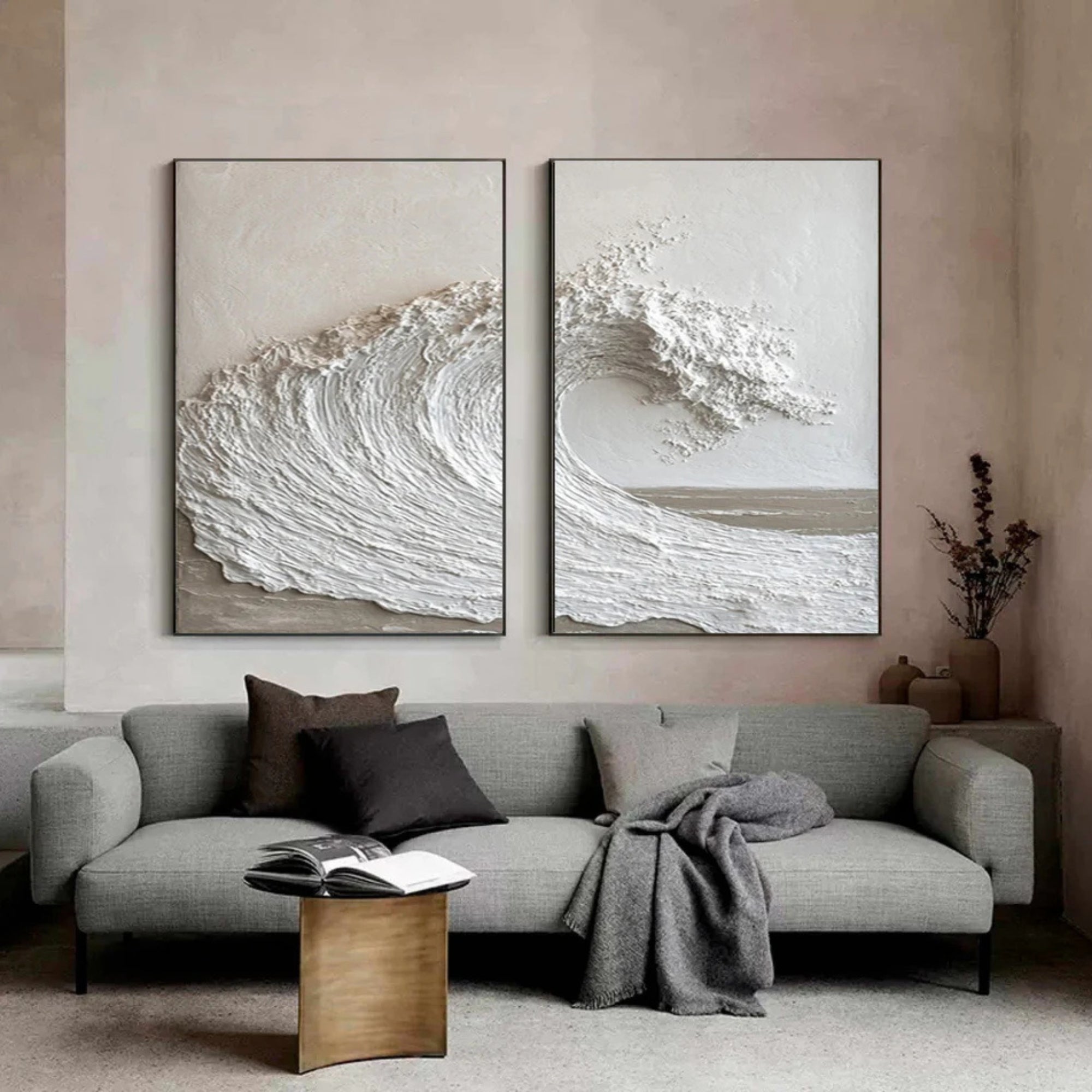Plaster & Texture Art - Ocean Crescendo - Set of 2