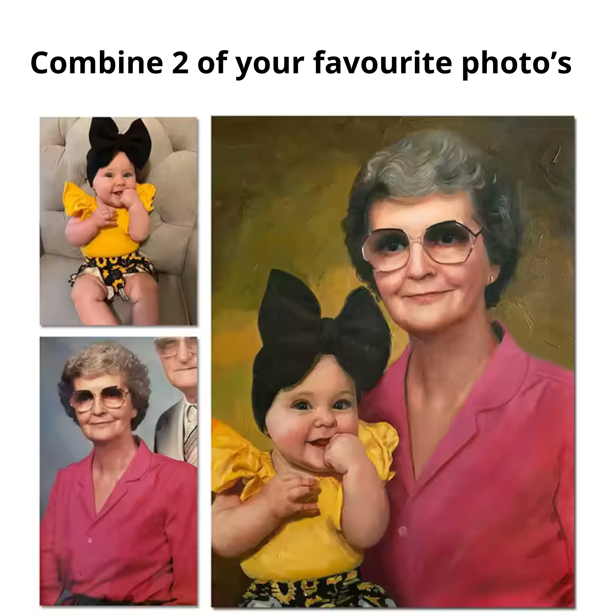 Turn Your Photo into a Custom Oil Painting – Family, Pet & Couple Portraits Set 2