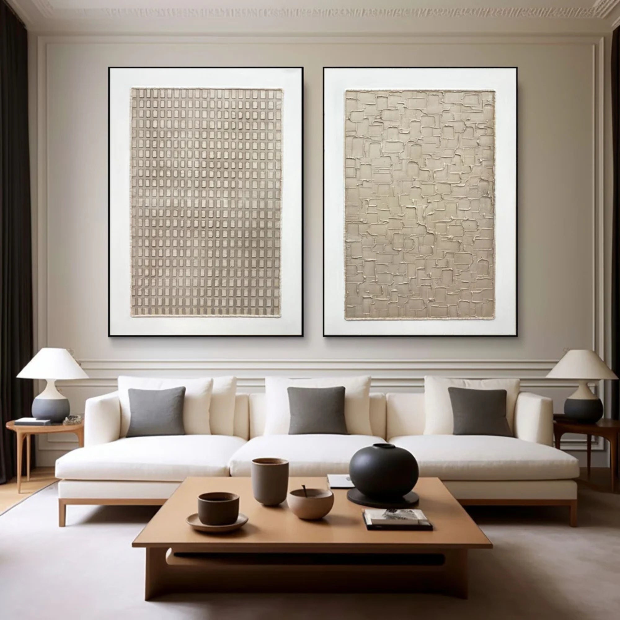 Wabi-Sabi Wall Art - Sandstone Echo - Set of 2