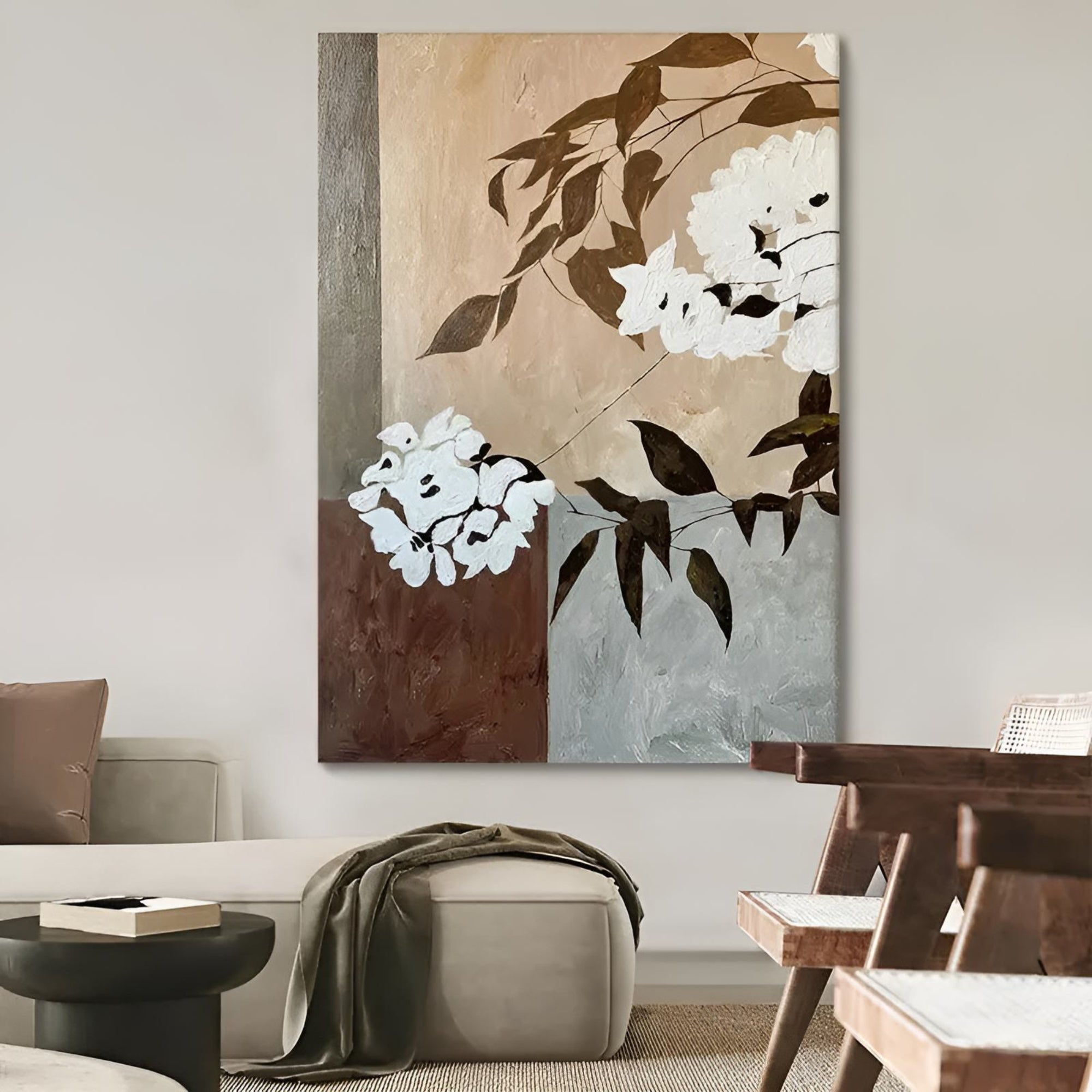 Ideal for serene home offices or reading nooks, this handmade piece exudes quiet charm.