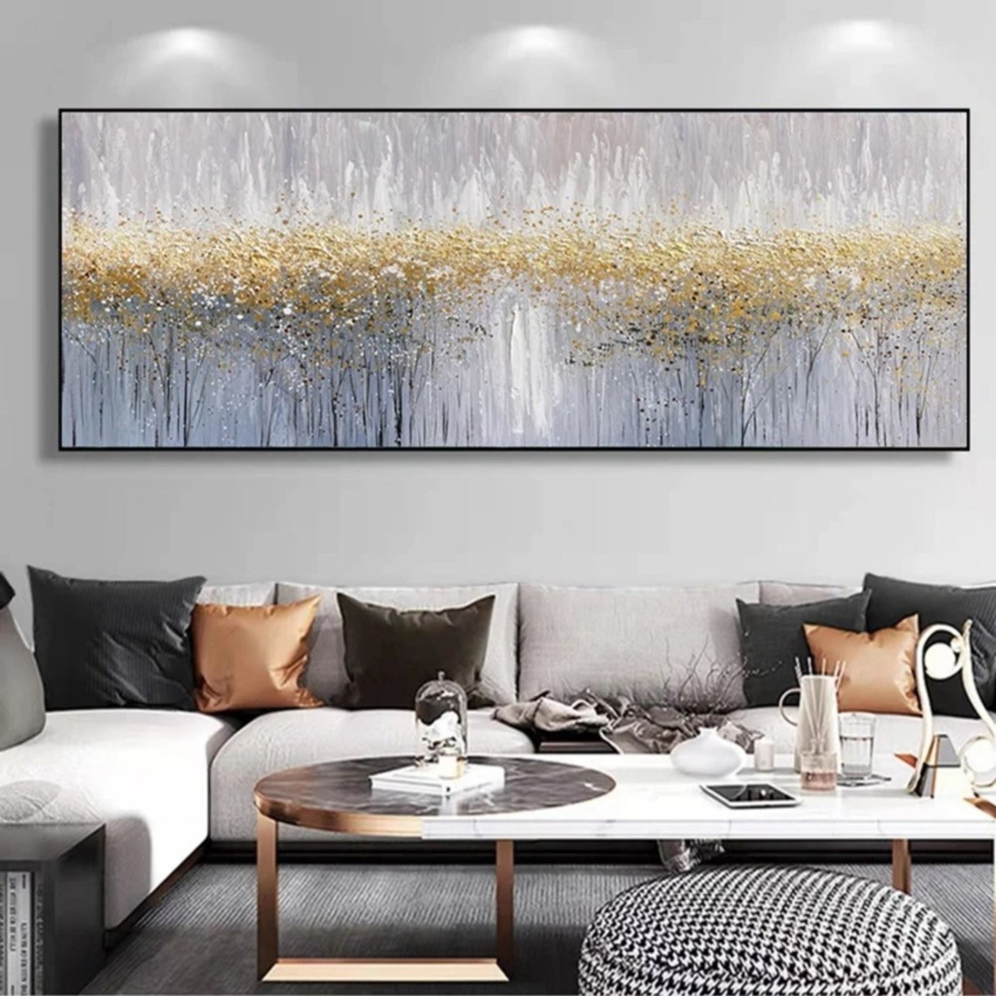 Subtle abstract handmade oil painting, ideal for upscale living spaces, boutique hotels, or artful reception areas.