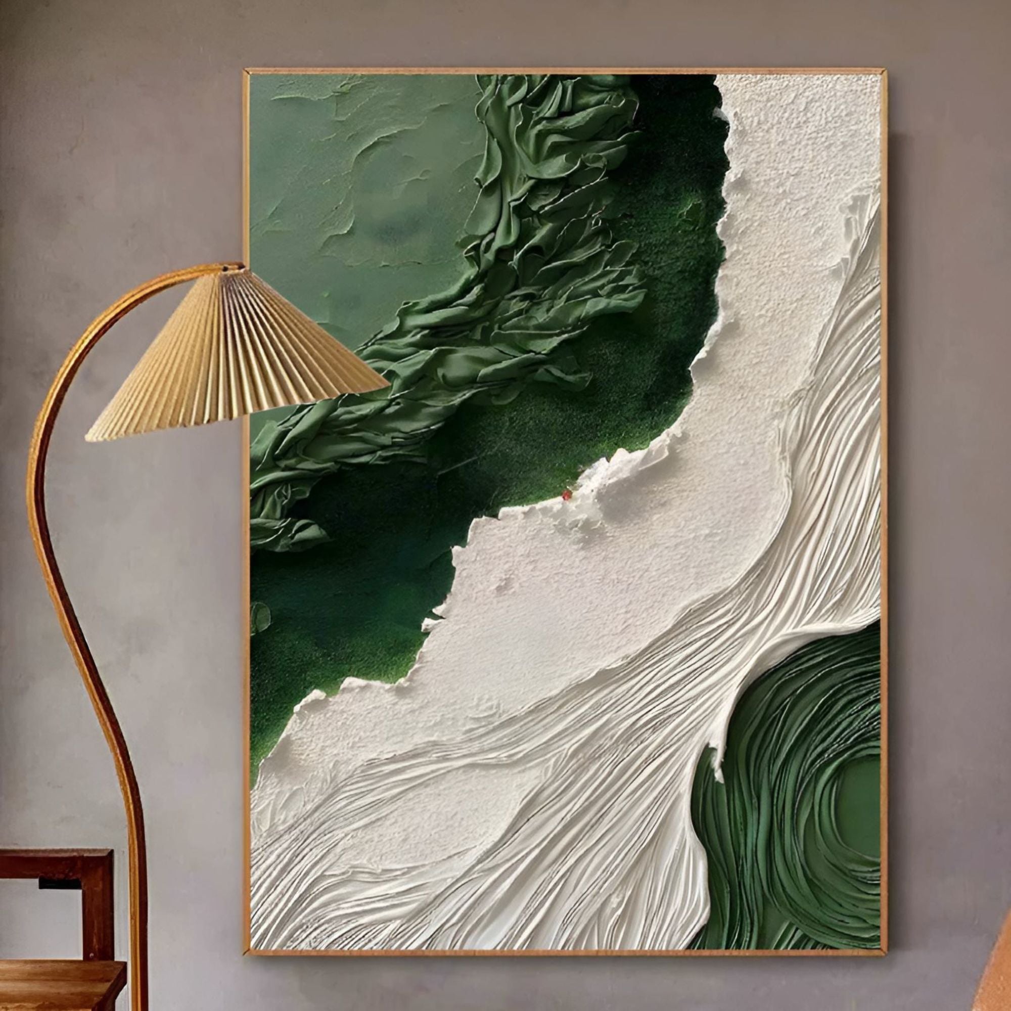 Abstract handmade oil painting in earthy tones, perfect for sophisticated home interiors or minimalist offices.