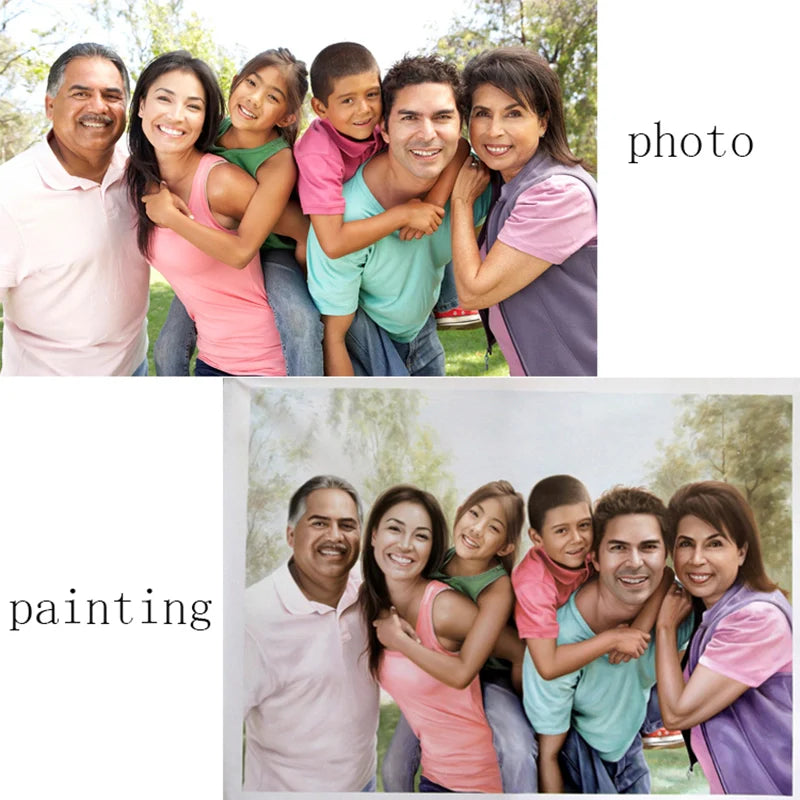 Turn Your Photo into a Custom Oil Painting – Family, Pet & Couple Portraits Set 2
