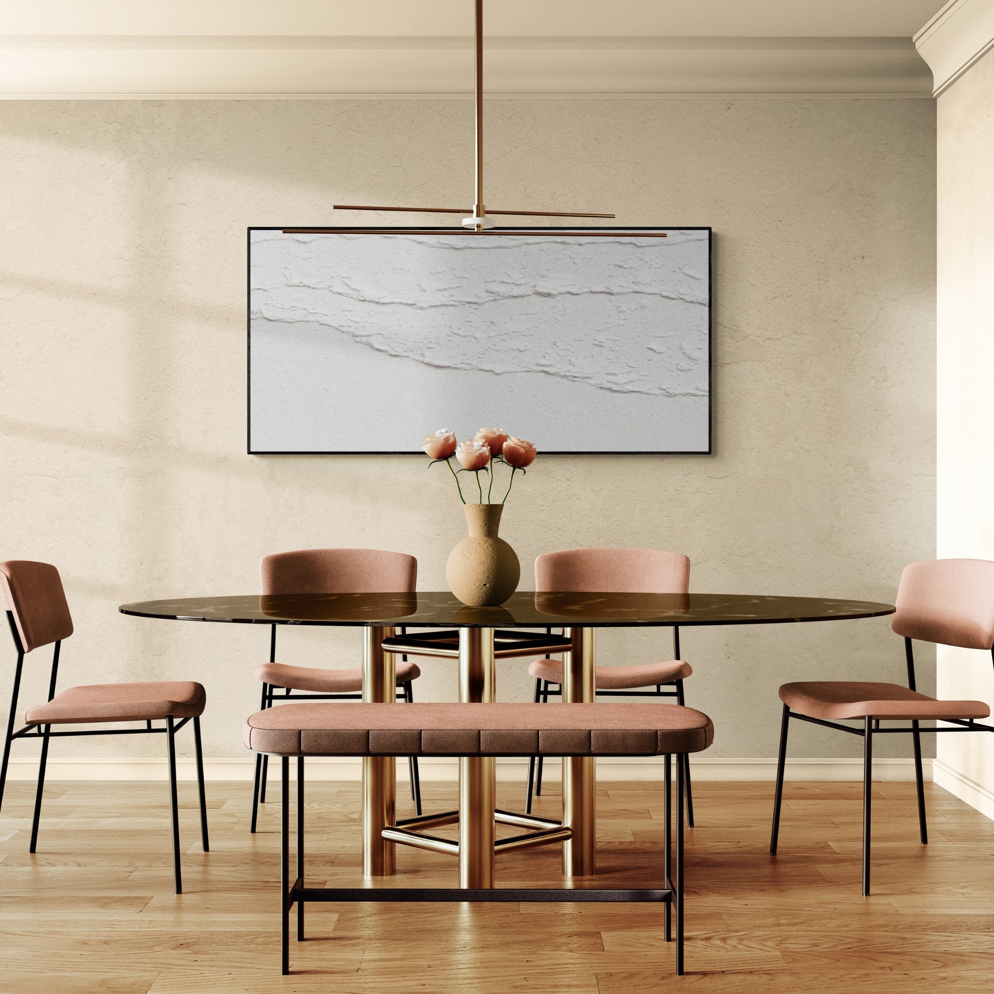 Modern textured painting in beige and ivory shades, perfect for minimalist or Scandinavian-style homes