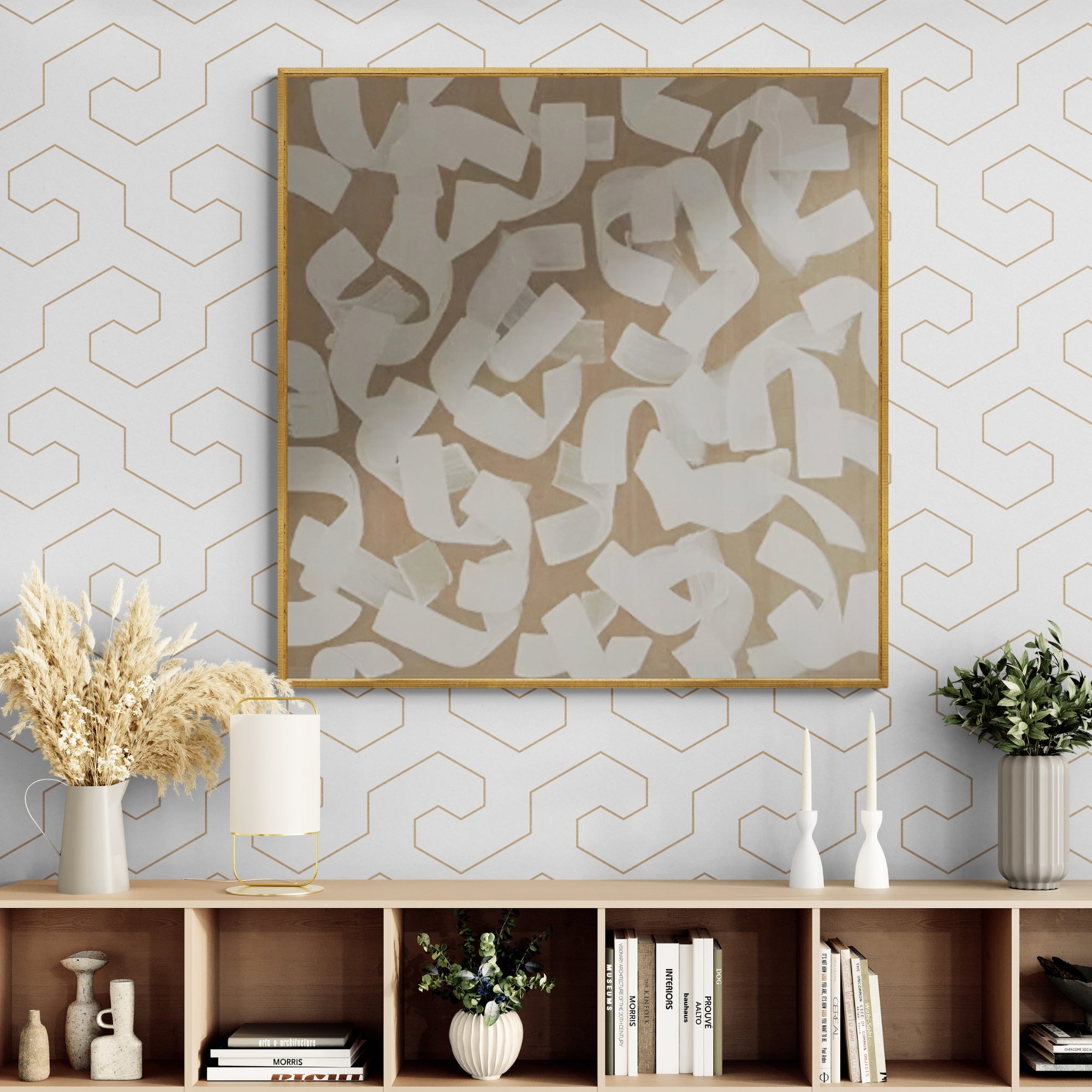 Textured abstract painting, fits beautifully in entryways or hallway gallery walls.