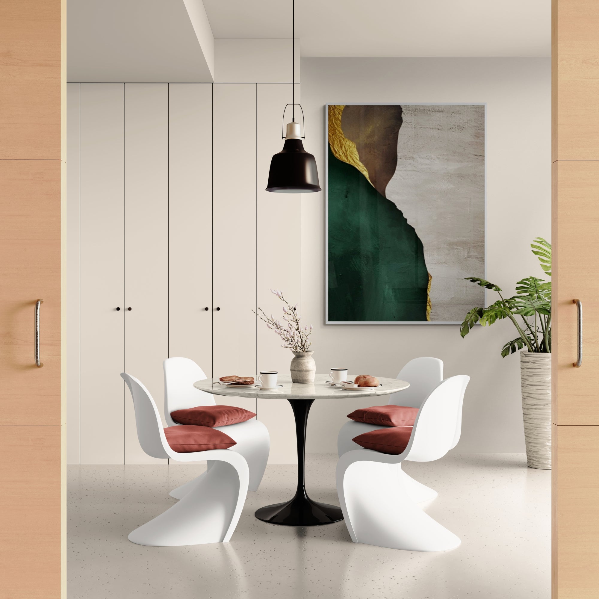 legant textured artwork for contemporary dining rooms or minimalist kitchen spaces, hand-painted with rich depth.