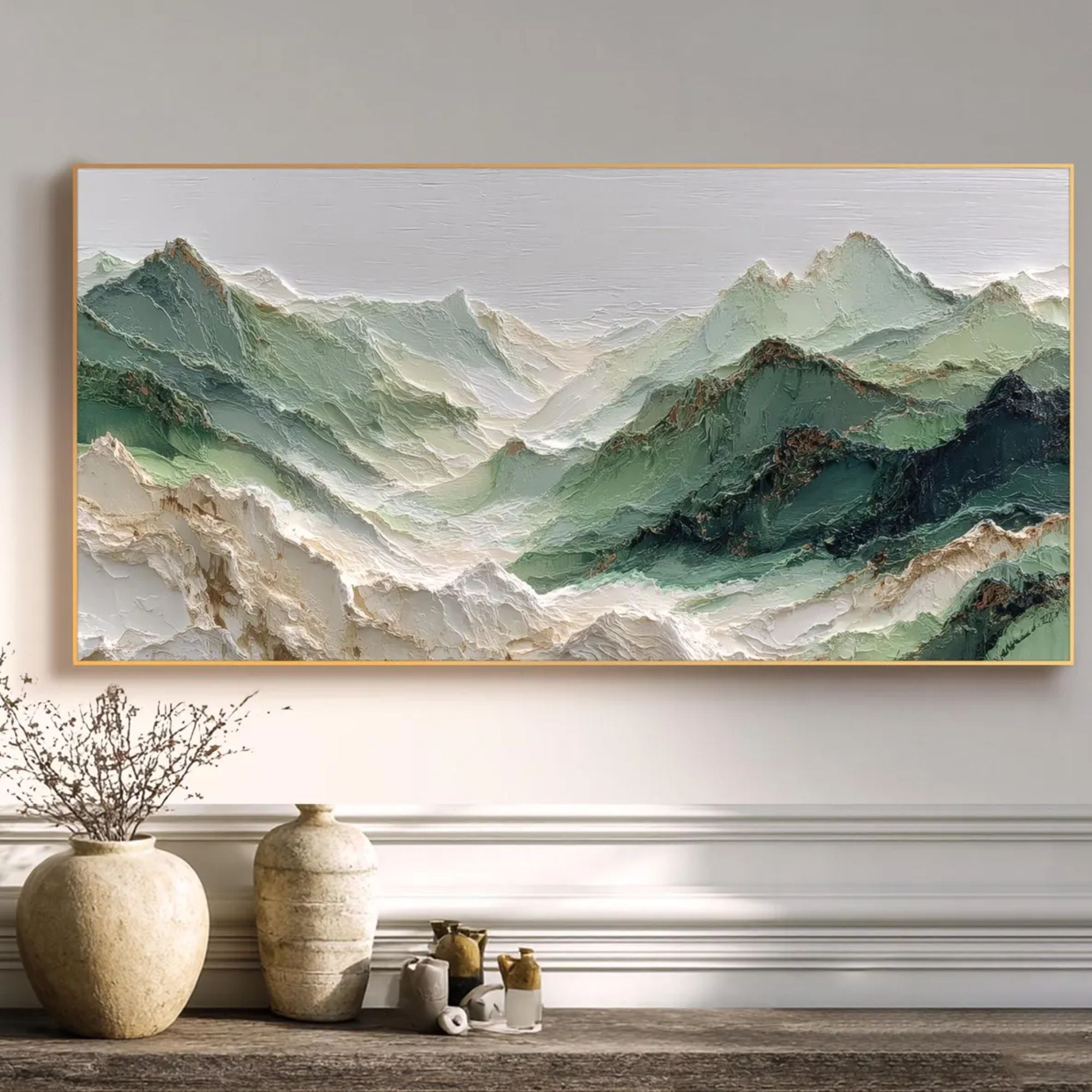 Plaster & Texture Art - Emerald Peaks