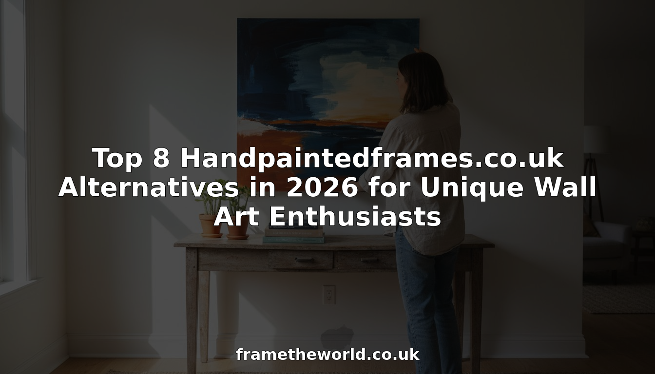 Woman hanging handpainted wall art in living room