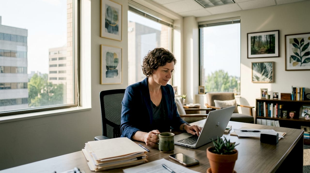 Office with art boosting workspace productivity