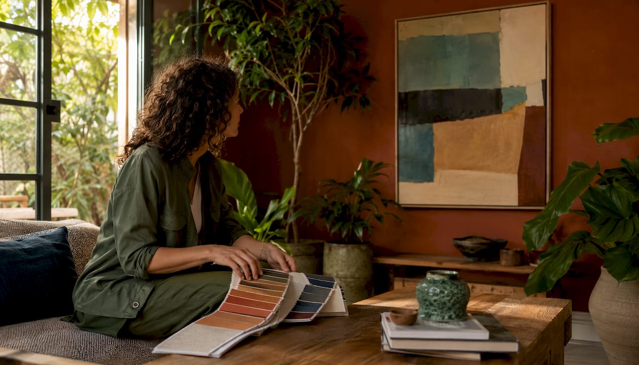Designer matching artwork to room colors