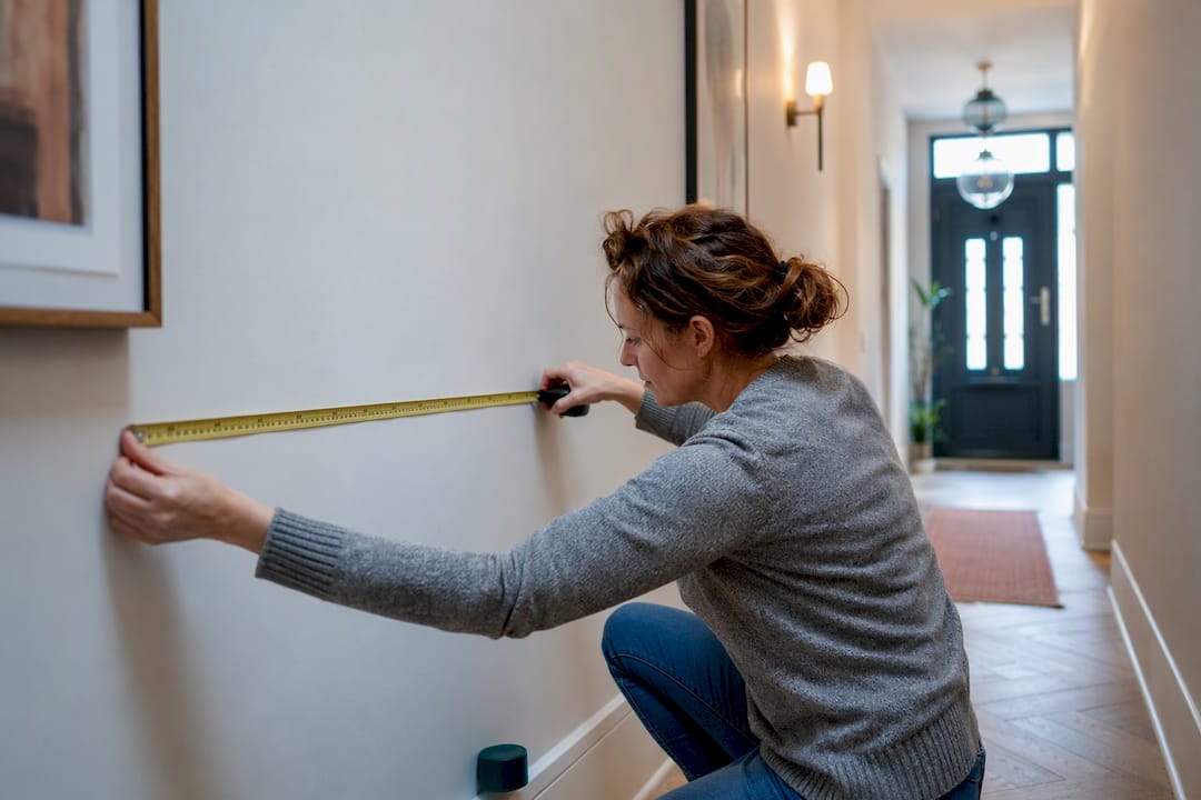 Measuring wall width in a hallway