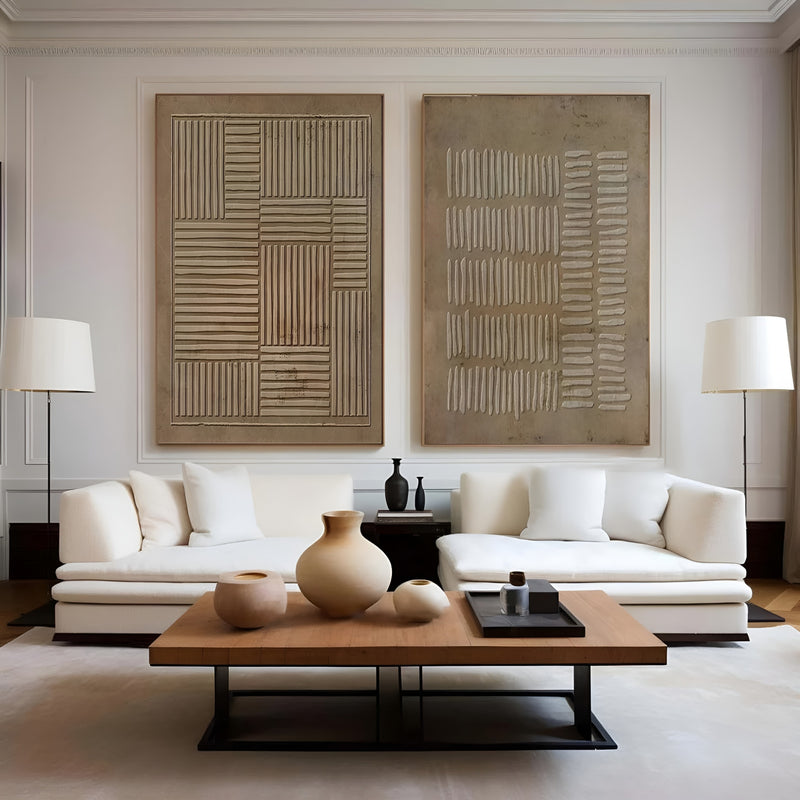 Wabi-Sabi Wall Art -  Woven Balance  - Set of 2