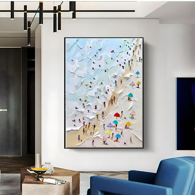 Plaster Art Texture Painting - Life by the Sea