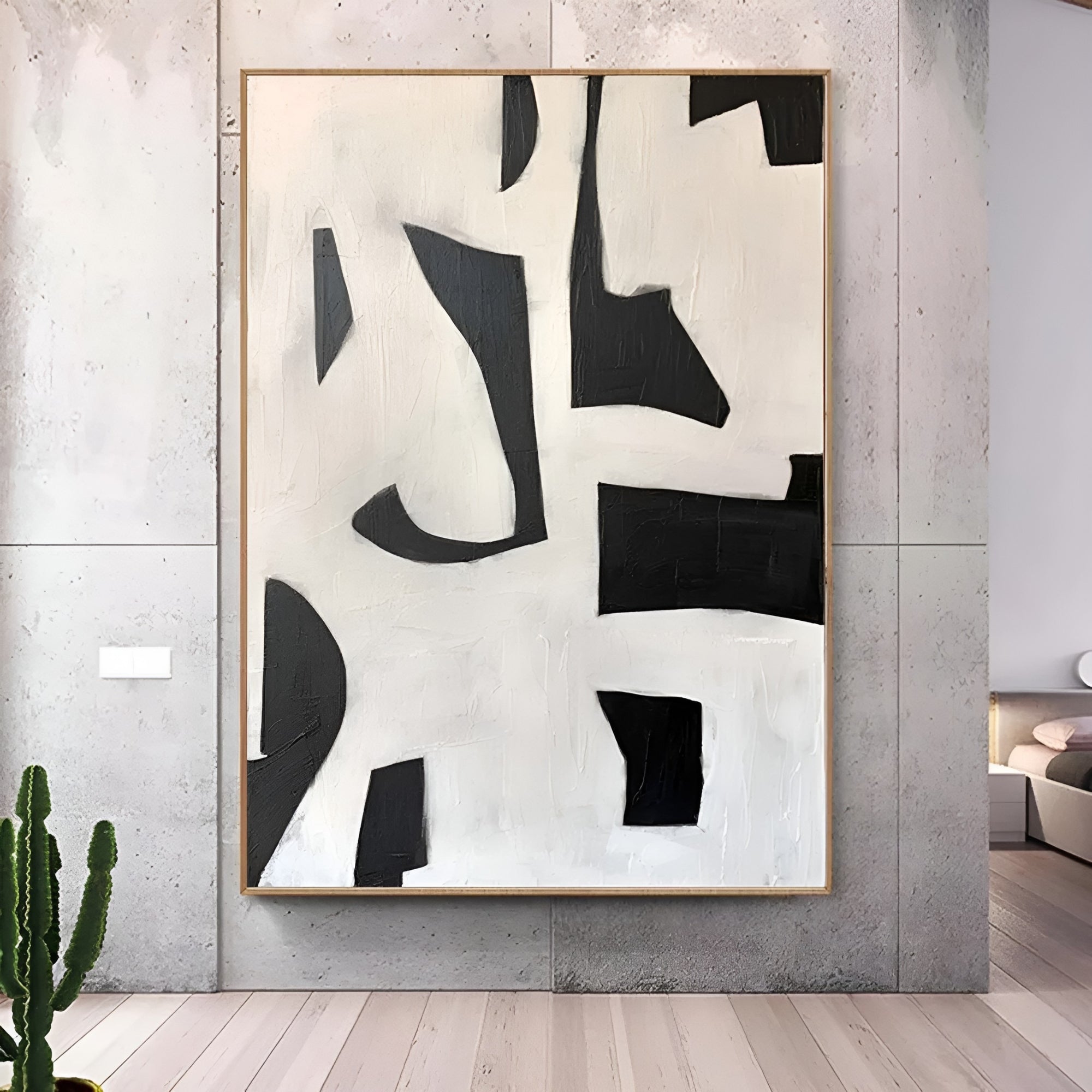 Minimalist abstract art on canvas – a sophisticated statement piece for elegant home interiors.