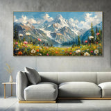 Handmade mountain landscape painting, perfect for cozy cabins or rustic-inspired interiors