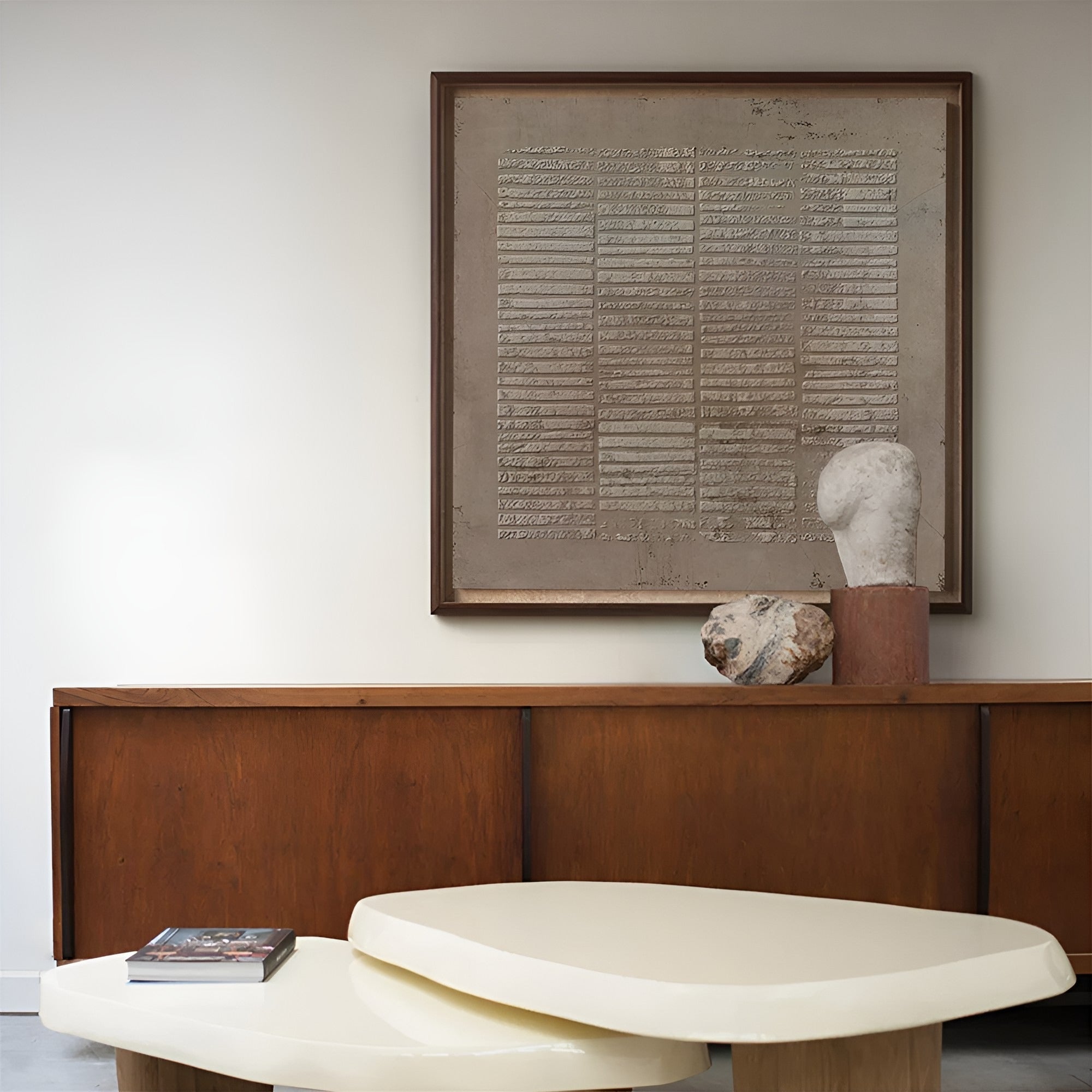 Unique handmade oil painting with raw textured details, a statement piece for modern and industrial interiors.