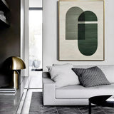 Handcrafted Abstract Oil Painting with Deep Green Tones - Contemporary Art for Home Décor