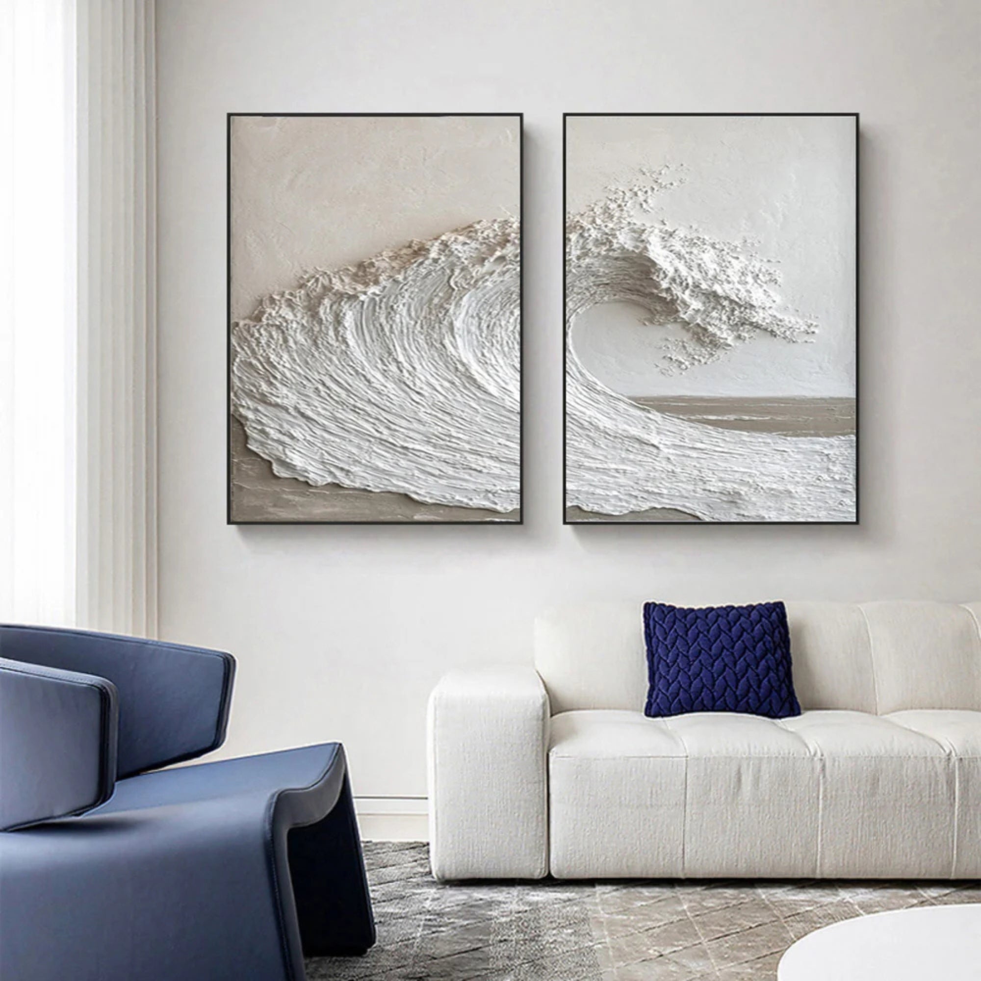 Plaster & Texture Art -  Ocean Crescendo - Set of 2