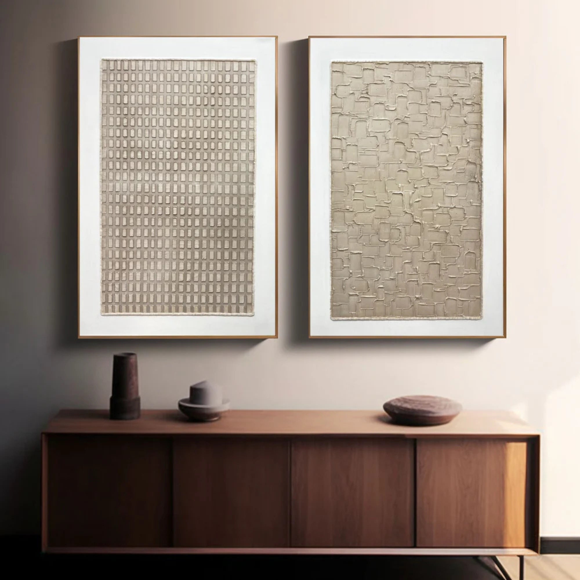 Wabi-Sabi Wall Art - Sandstone Echo - Set of 2