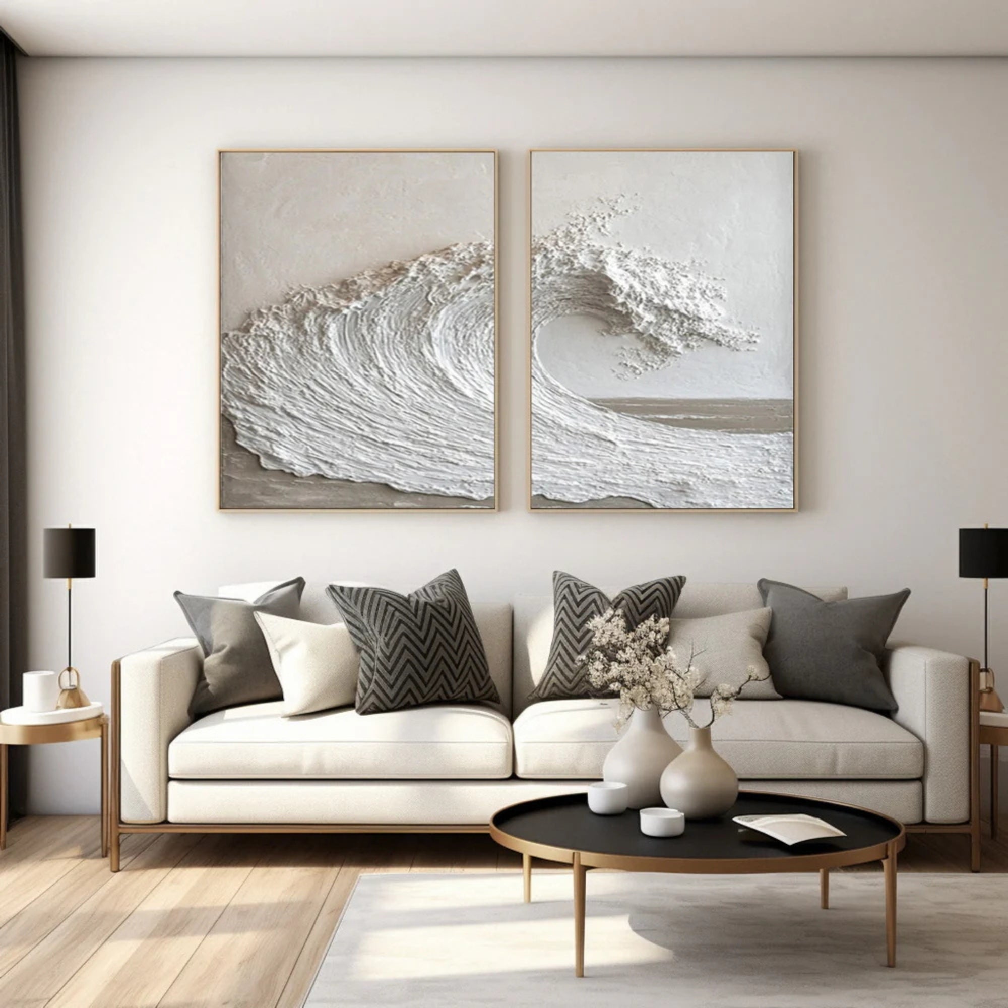 Plaster & Texture Art -  Ocean Crescendo - Set of 2