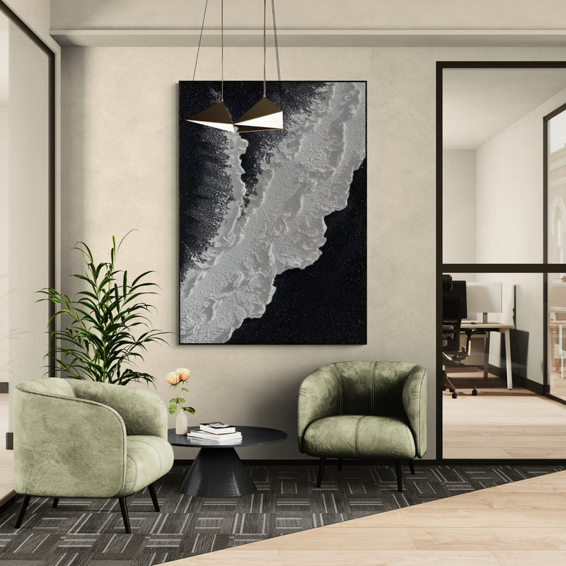Plaster Art Texture Painting - Eclipsed Shores