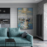 Plaster Art Texture Painting - Golden Sails