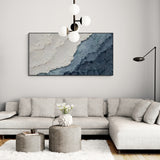 Minimalist handmade canvas that adds depth to Scandinavian-style home interiors.