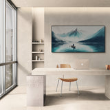 Tranquil nature-inspired wall art, a great fit for home libraries or reading nooks.