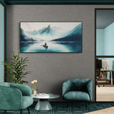 Handmade landscape painting that enhances contemporary hallways or creative studio walls.