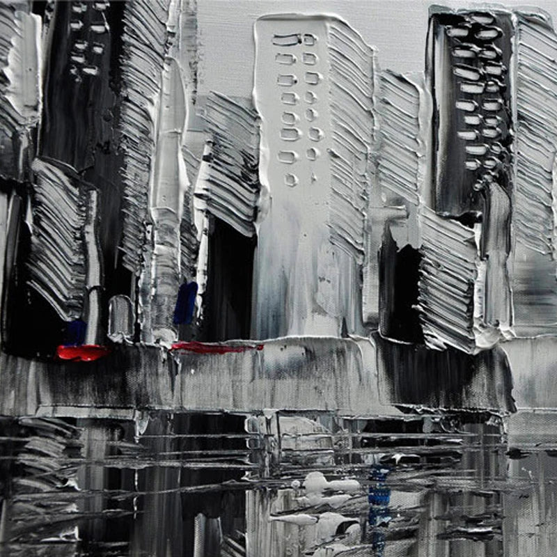 Modern couple-in-city canvas art, perfect handmade piece for hallways, reading corners, or gallery walls