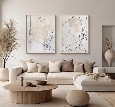 Wabi-Sabi Wall Art - Unspoken Lines - Set of 2